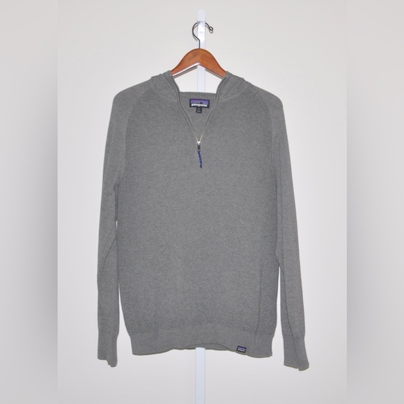 Patagonia Men's Yewcrag Hoody Knit Hex Gray Sweater Blend Pullover M Medium